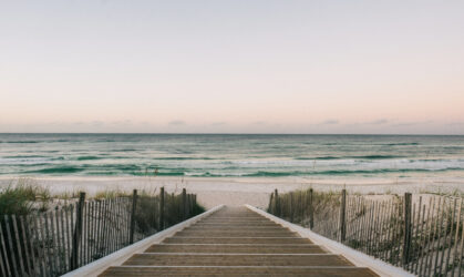 Picture of the stairs to the beach with the Sea view