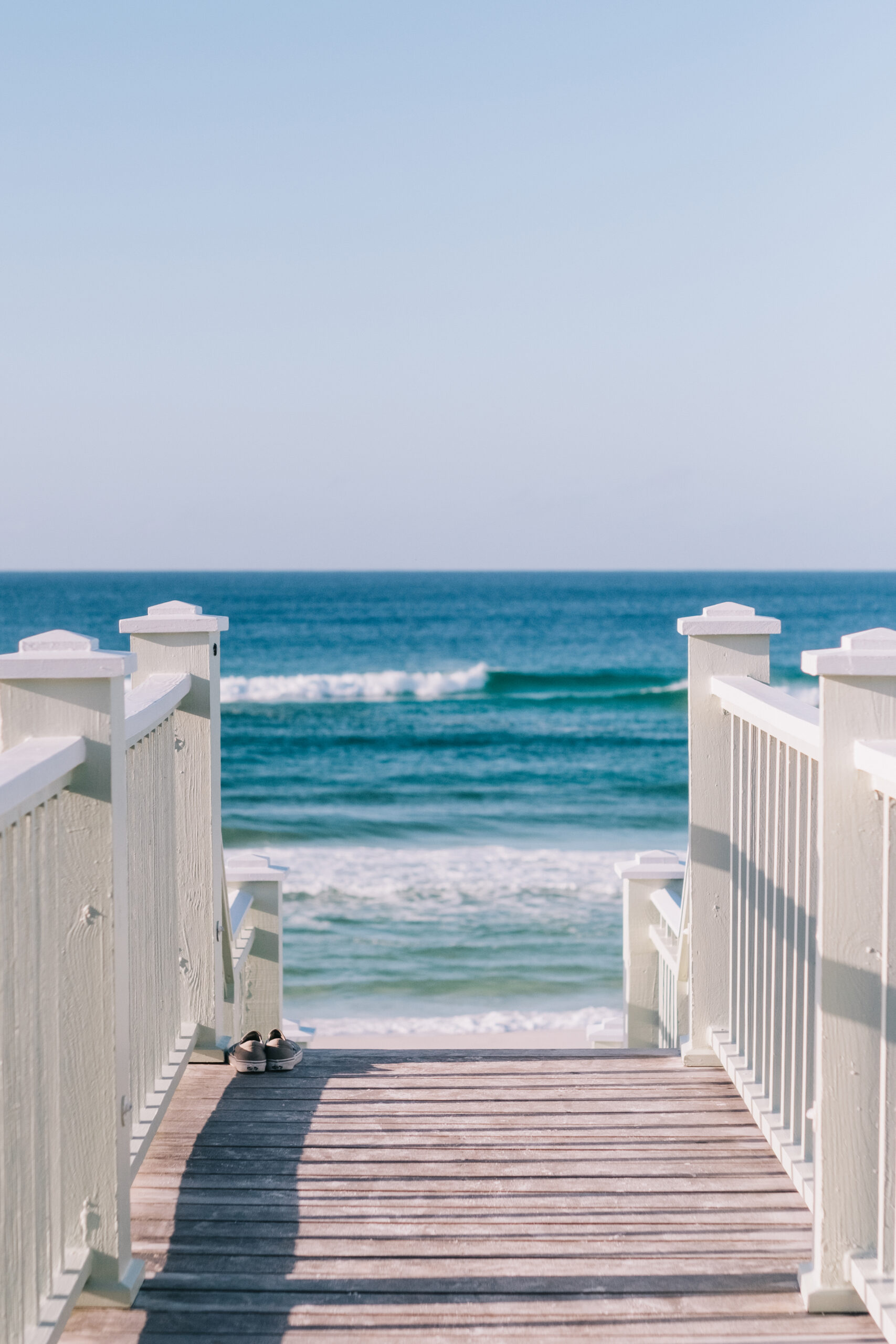 Picture of the stairs to the beach with the Sea view