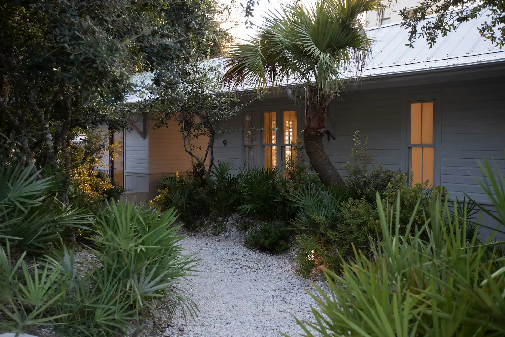 Picture of the garden at the back side of the building.